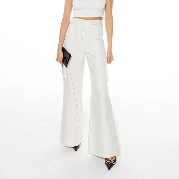 Ronny Kobo Bernee Cargo Wide Leg Pant in Stone Size S NWT - Picture 1 of 10